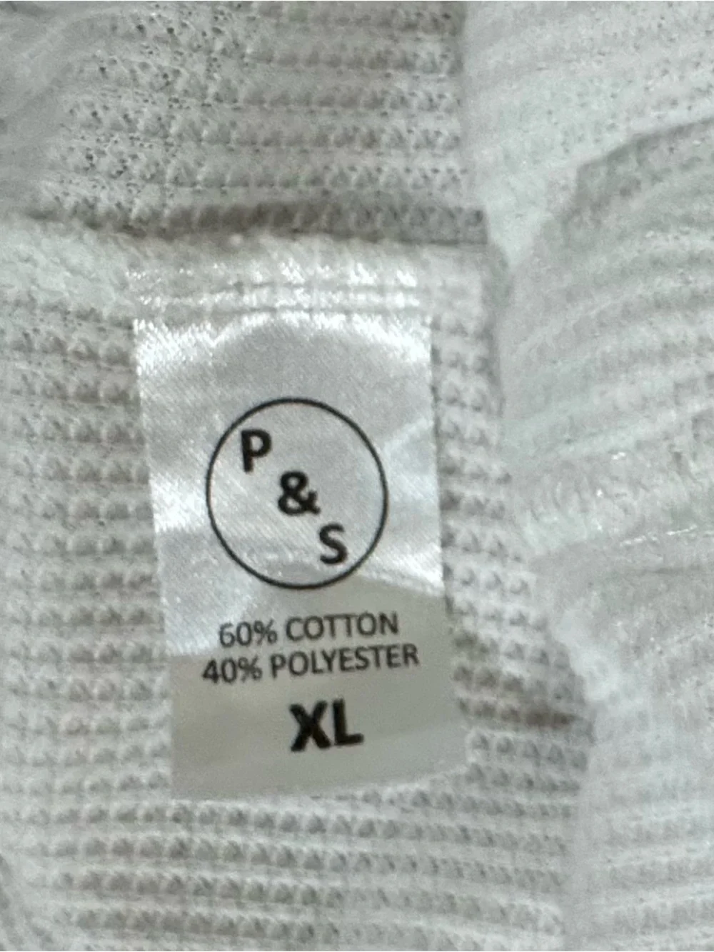 P&S- Men's White Thermal Long-Sleeve Pajama Set - Classic Comfort